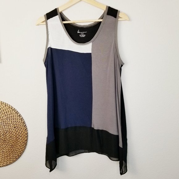 Lane Bryant PLUS Color Block Sleeveless Blouse - Picture 1 of 11